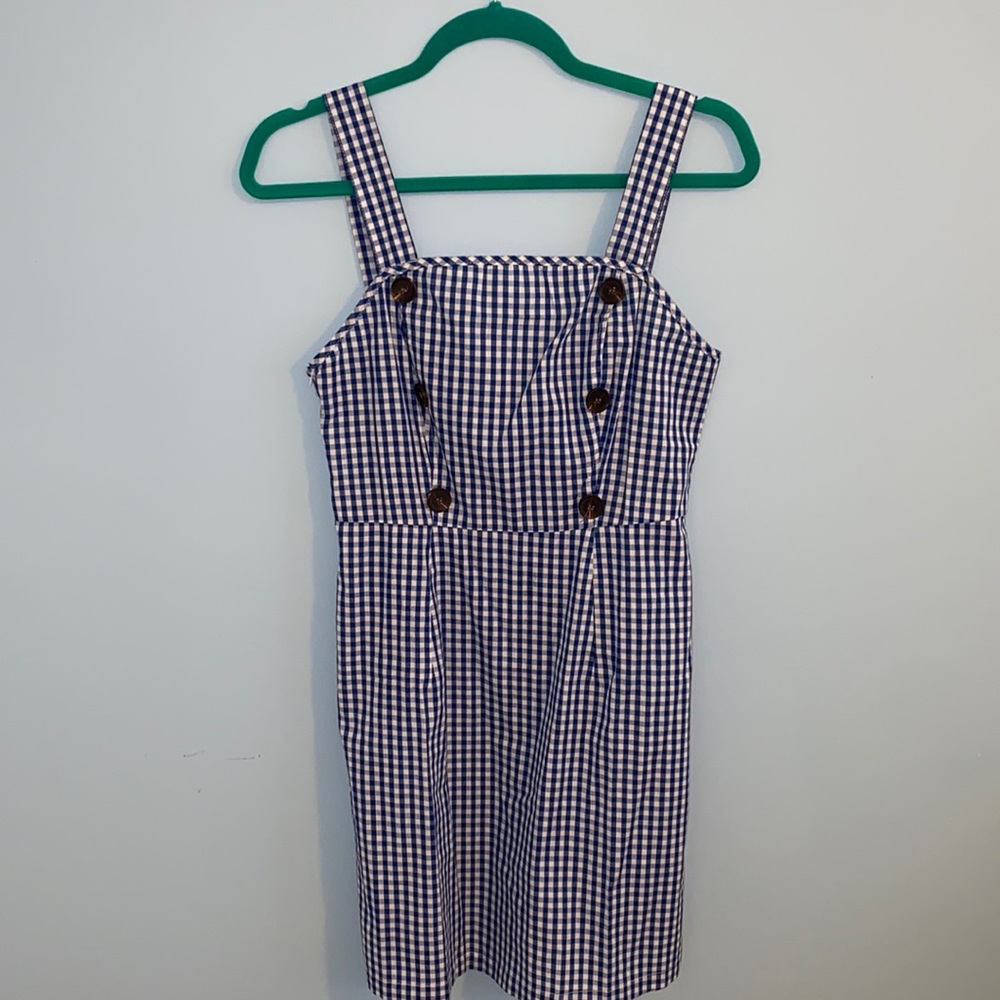 Zaful blue and white with buttons dress